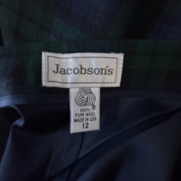 Vintage Jacobsons Tartan Plaid Wool A-Line Skirt | 100% Wool Knee Length Size 12 - Picture 3 of 5